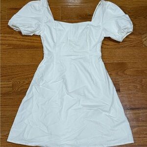 NWT Altar'd State White Puff Sleeve Mini Dress S